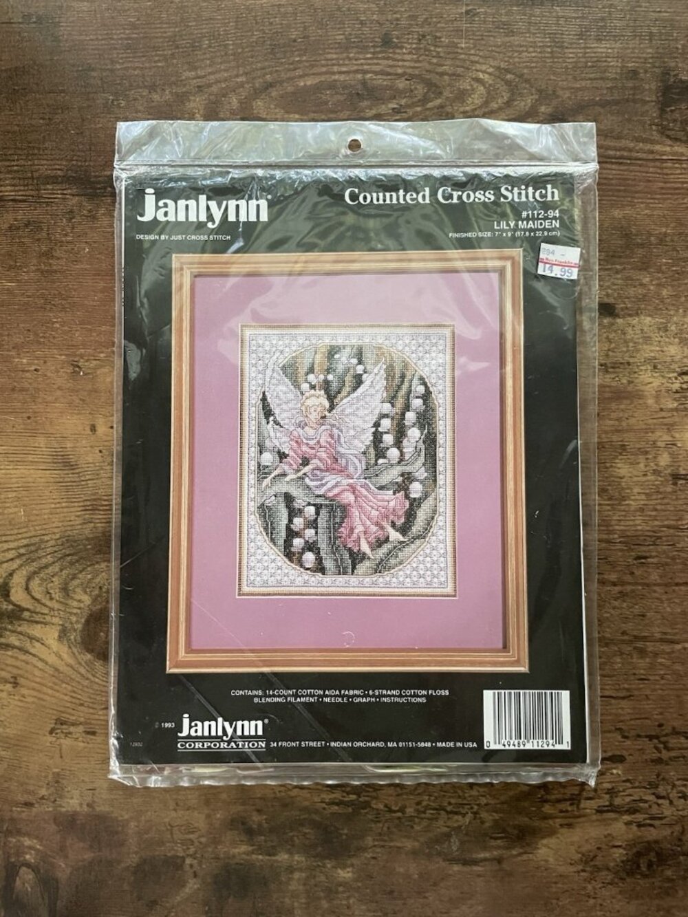 Janlynn Counted Cross Stitch Kit Lily Maiden 112-94 Vintage 1993 Flower Fairy